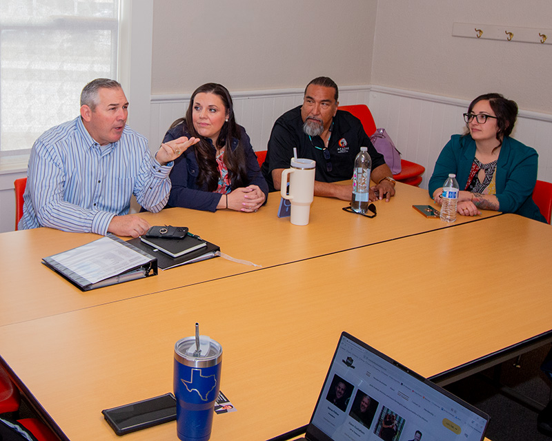 Steve Fisher Sarah Fisher Fred Ramirez and Lindy Dahl sit at a conference table at the Monument Business Alliance business networking group in Monument.